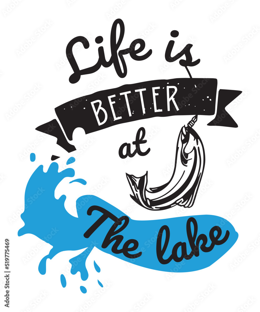 Obraz premium Life is better at the lake with fish