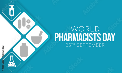 World Pharmacists day is observed every year on 25 September, The day focuses on the importance of pharmacists, and it honors how much they impact our health and well-being. Vector illustration