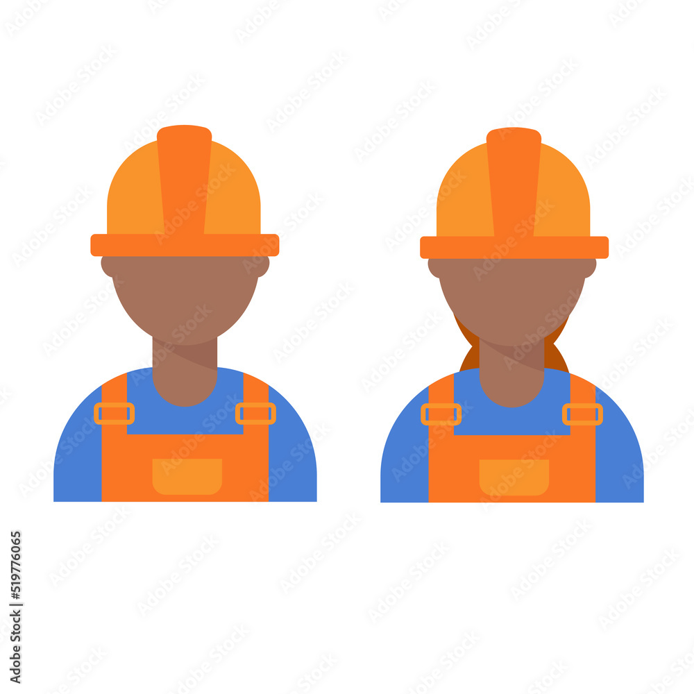 Set of Repair Service black man woman worker. Workshop mechanic. Set of Repair Service black man woman worker. Workshop mechanic.