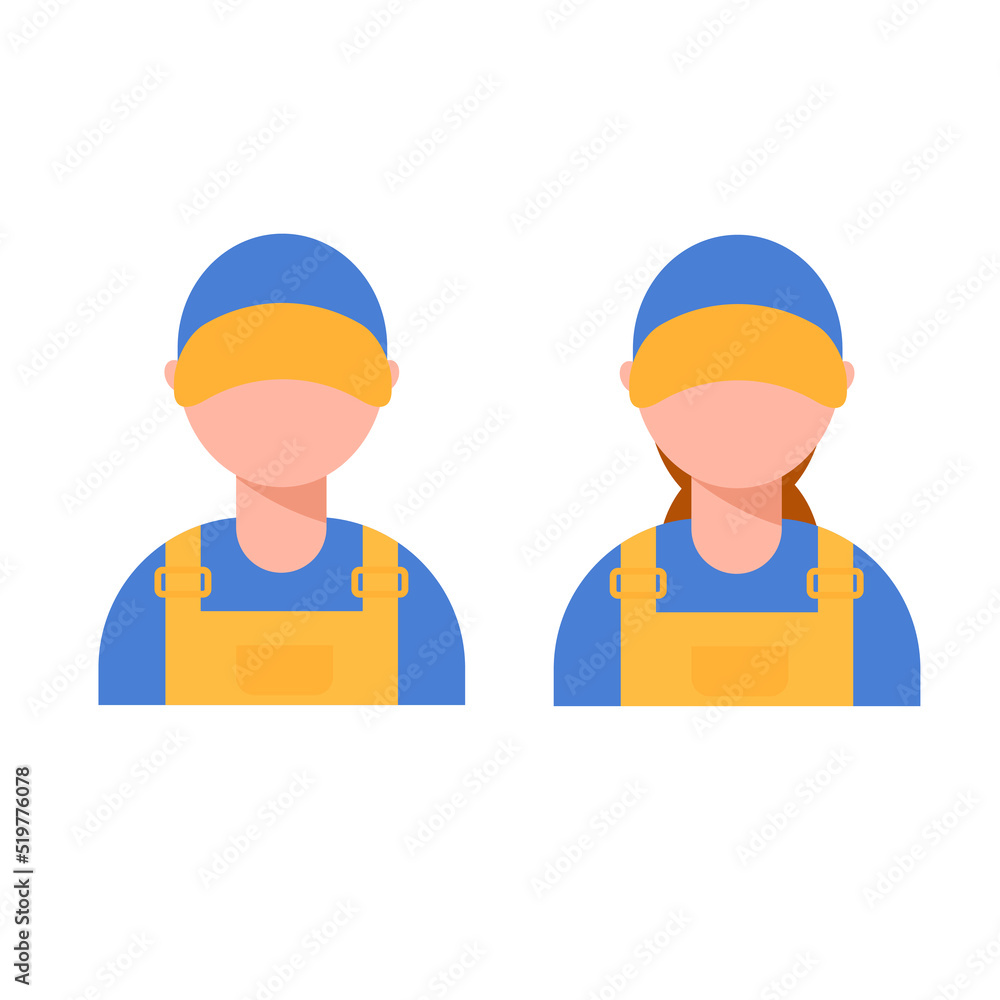 Set Repair Service man woman worker. Workshop mechanic. Set Repair Service man woman worker. Workshop mechanic.