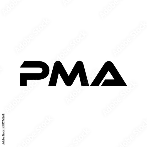 PMA letter logo design with white background in illustrator, vector logo modern alphabet font overlap style. calligraphy designs for logo, Poster, Invitation, etc.