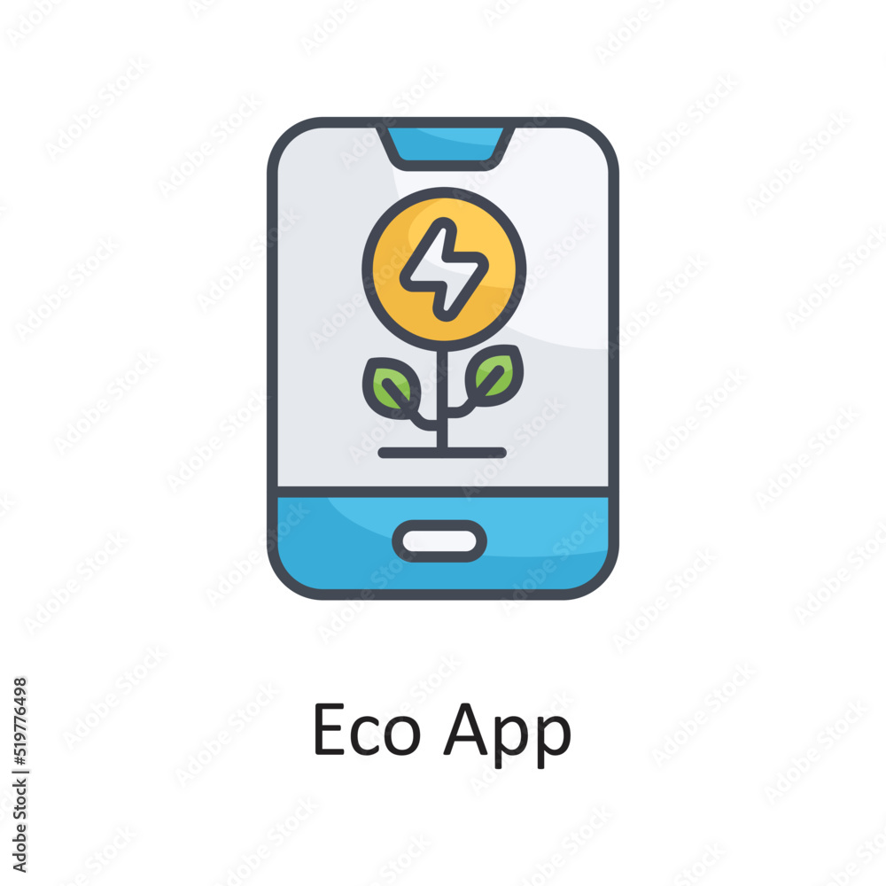 Eco App vector Filled OutlineIcon Design illustration on White background. EPS 10 File Eco App vector Filled OutlineIcon Design illustration on White background. EPS 10 File