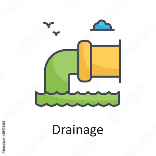 Drainage vector Filled OutlineIcon Design illustration on White background. EPS 10 File 
