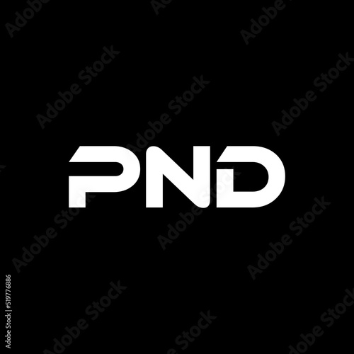 PND letter logo design with black background in illustrator, vector logo modern alphabet font overlap style. calligraphy designs for logo, Poster, Invitation, etc.