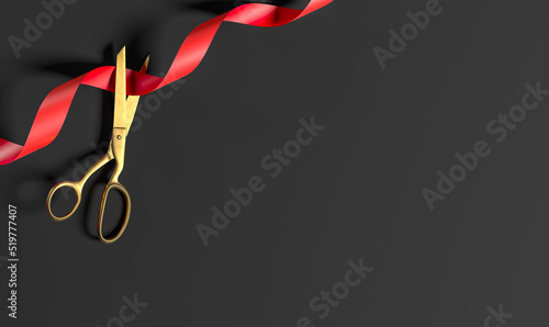 Scissors great opening of business company celebration background concept. photo