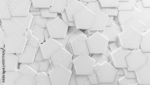 Fototapeta Naklejka Na Ścianę i Meble -  White 3D Background Abstract Pentagon pattern texture 