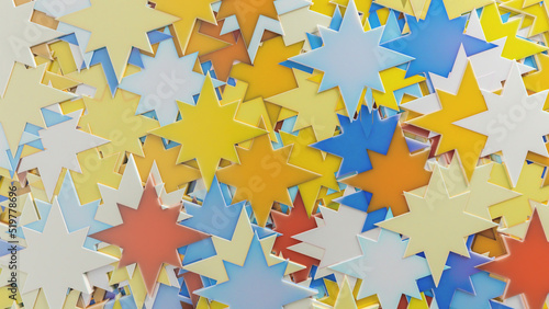 3D Background Abstract 4 Point Star pattern texture 