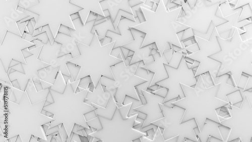 White 3D Background Abstract 8 Point Star pattern texture 