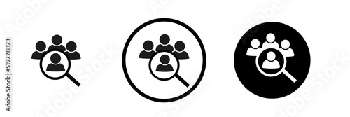 Hiring icon set. Search job vacancy icon. Human resources concept. Recruitment