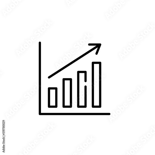 Free Download Growing bar chart. Pixel perfect, editable stroke line icon - GFXLoad