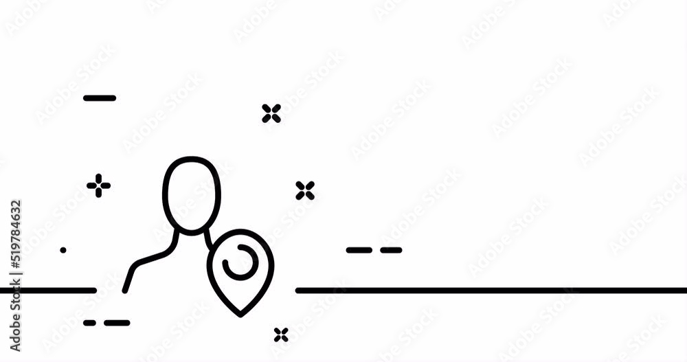 Man with button. Pointer, route, map, navigation, dot, place of arrival, destination, distance, gps. Location concept. One line drawing animation. Motion design. Animated technology logo. Video 4K Man with button. Pointer, route, map, navigation, dot, place of arrival, destination, distance, gps. Location concept. One line drawing animation. Motion design. Animated technology logo. Video 4K