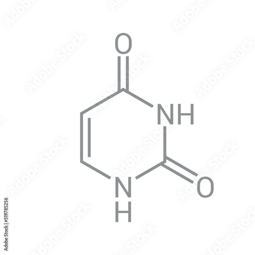 chemical structure of uracil (C4H4N2O2)
