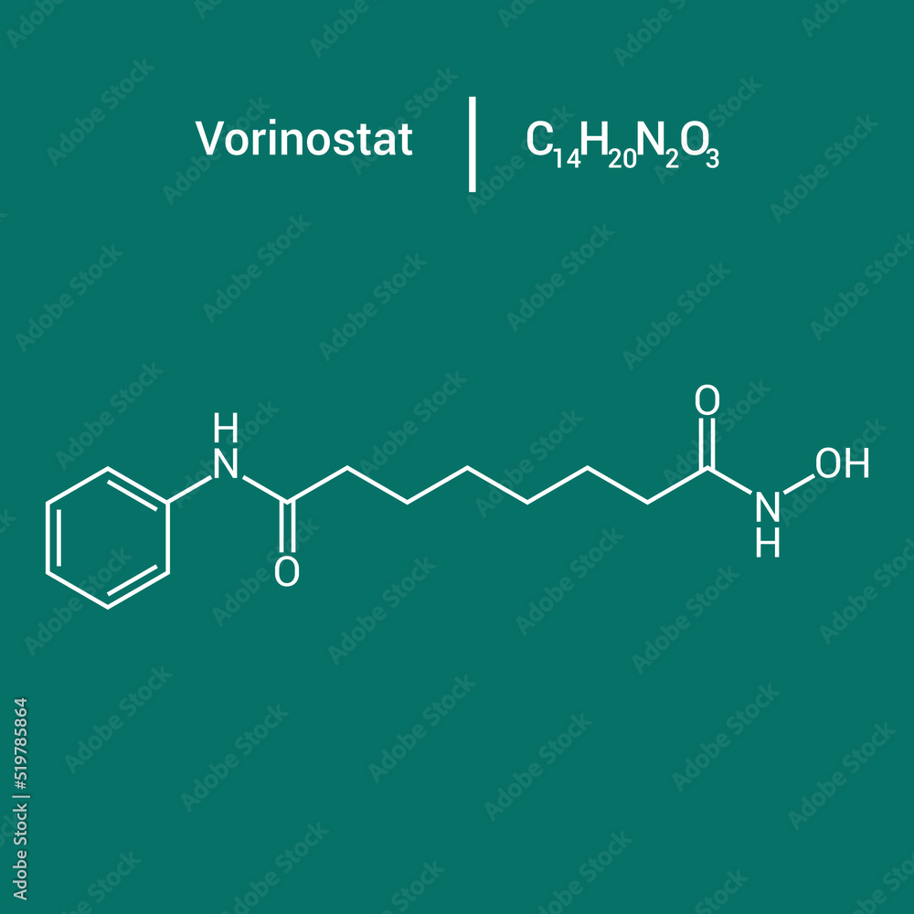 chemical structure of Vorinostat (C14H20N2O3)