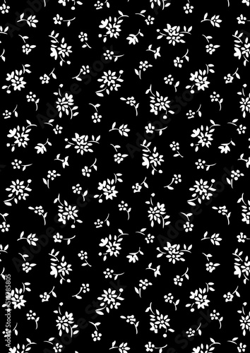 Mono abstract floral print design