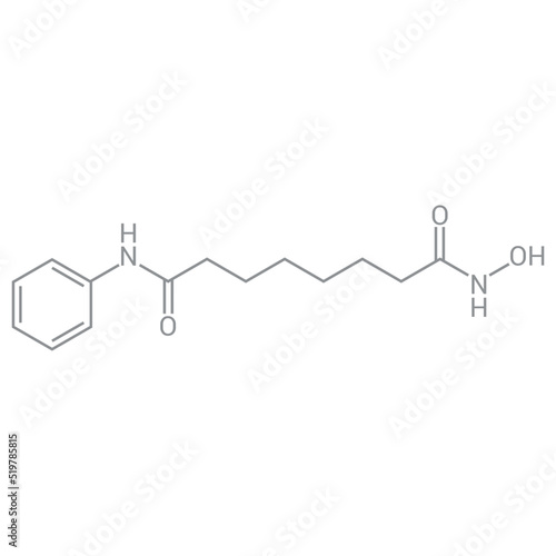chemical structure of Vorinostat  C14H20N2O3 
