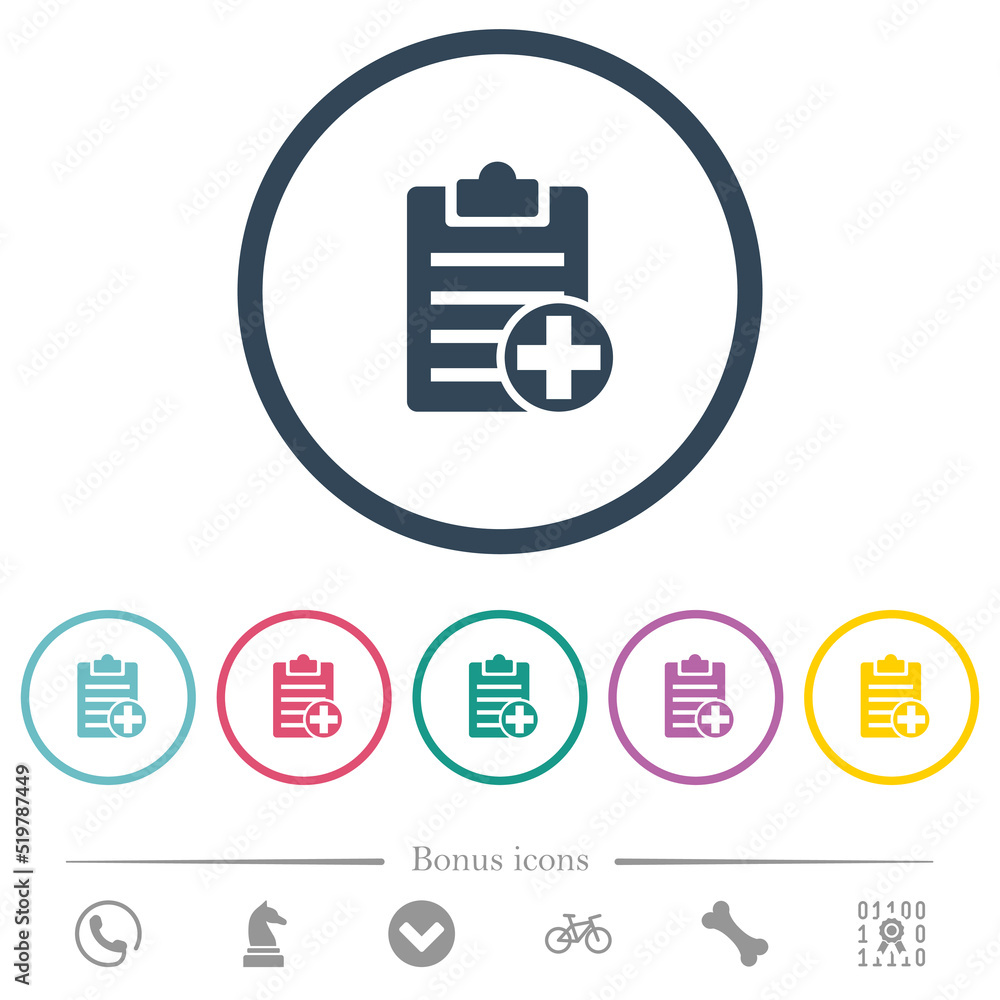 Add new note flat color icons in round outlines Add new note flat color icons in round outlines