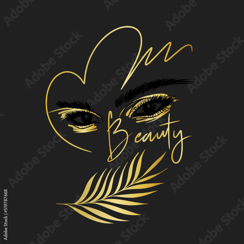 Beauty masters gold card on black background