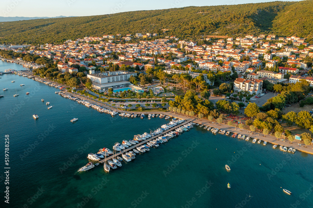 Aerial scene of Punat town on Krk island, Croatia
