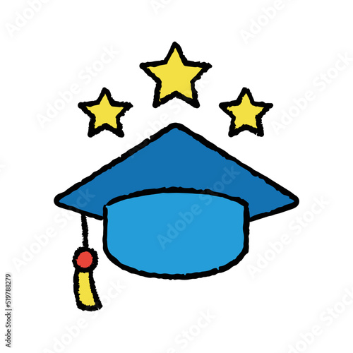 Education diploma hand-drawn icon vector graphic illustration