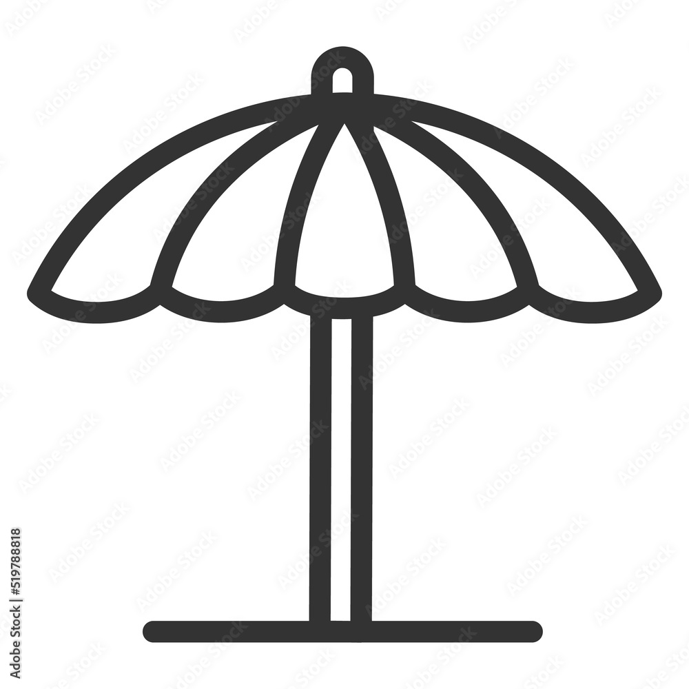 Golf umbrella - icon, illustration on white background, outline style Golf umbrella - icon, illustration on white background, outline style