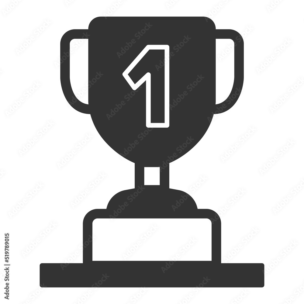 First place golf winner cup - icon, illustration on white background, glyph style First place golf winner cup - icon, illustration on white background, glyph style