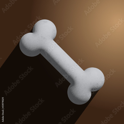 3D Dog bone vector design isolated white on black background