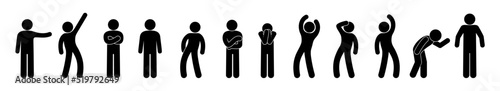 stick figure man, people icon isolated