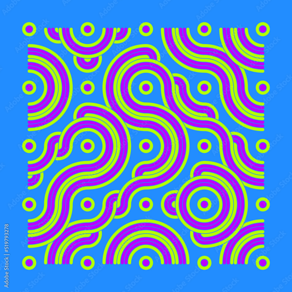 Color truchet tiling connections illustration Color truchet tiling connections illustration
