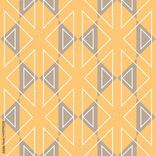 Geometry triangle shape seamless pattern yellow beige delicate design