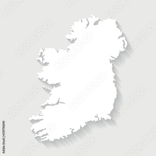 Simple white Ireland map on gray background  vector  illustration  eps 10 file
