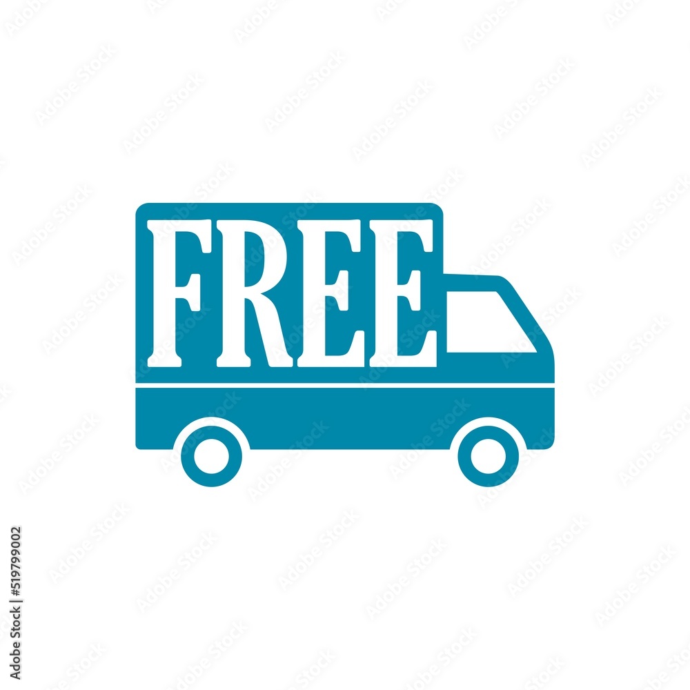 Free delivery truck icon isolated on white background Free delivery truck icon isolated on white background