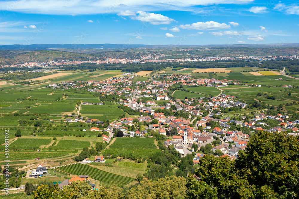 Wachau valley. Krems district. View from the hill on which stand