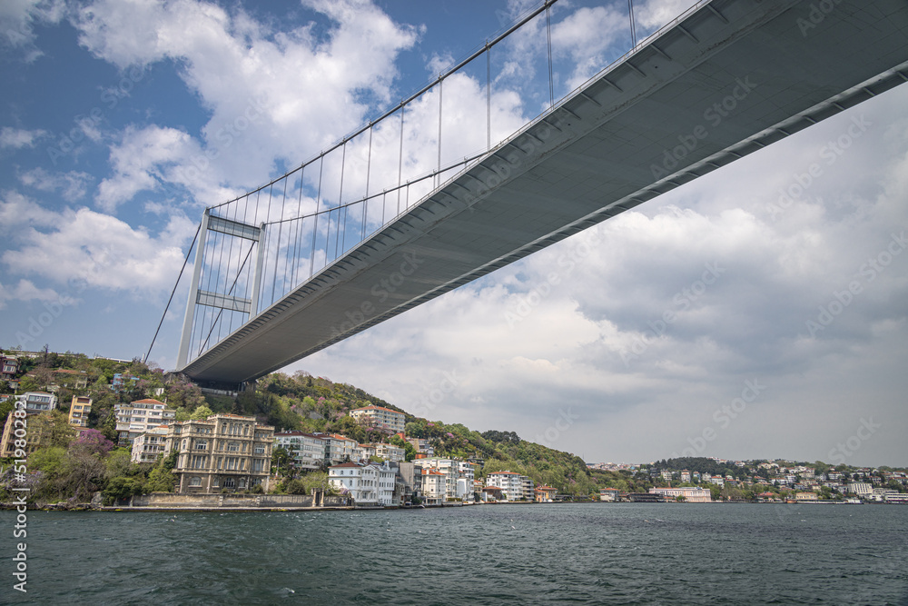 Fototapeta premium Fatih Sultan Mehmet Bridge, spanning the Bosphoris Strait, Istanbul, Turkey