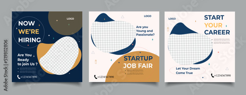 Hiring announcement square fllyer template instragram	