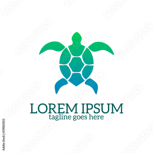 Illustration vector graphic of logo turtle green color gradient template logo design
