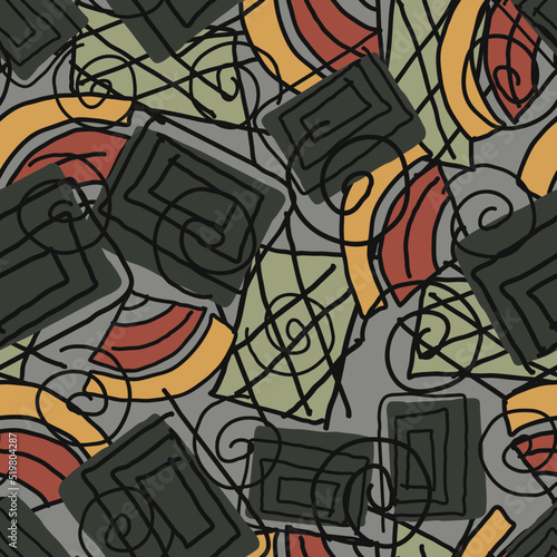 Abstract seamless grunge pattern. Background in the style of doodle, children's drawings.