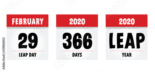 Happy Leap day or leap year slogan. Calendar page 29 February, month 2024 or 2028 and 366 days. 29th Day of february, today one extra sale day. line pattern banner. Fun vector icon or symbol