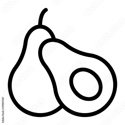 avocado line icon