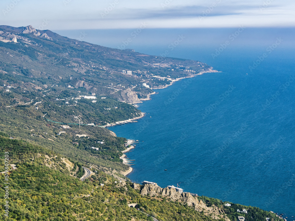 Panoramic view of South Coast of Crimea with Black sea