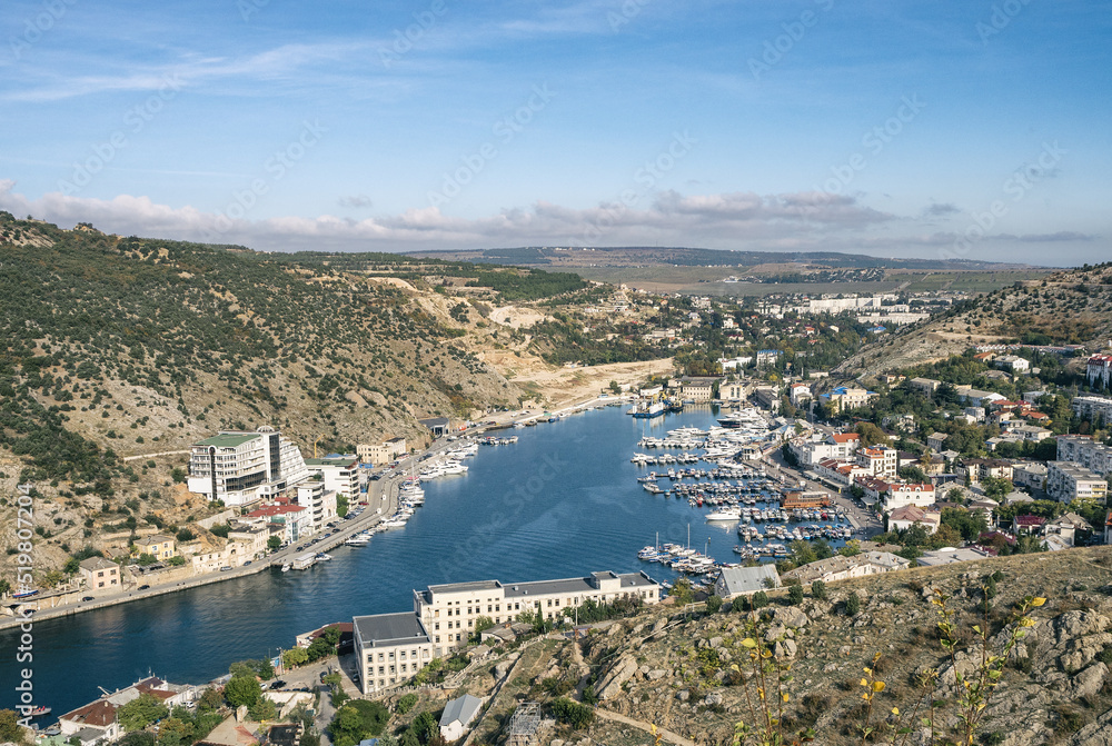 Naklejka premium Balaklava bay travel destination in Crimea