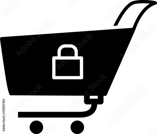 Unique Locked Cart Vector Icon