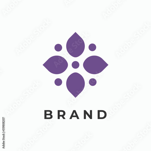 Elegant logo Design Concept. Yoga Meditation Logomark Illustration. Can Representing Spa, Boutique, Floral, And Mandala.