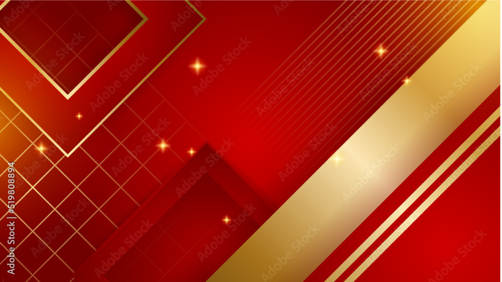 Fototapeta premium Abstract luxury red and gold background. Abstract background with modern trendy fresh color for presentation design, flyer, social media cover, web banner, tech banner