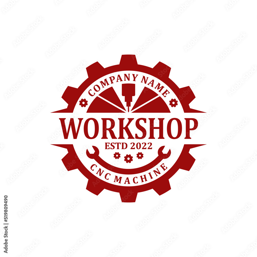 cnc machine workshop logo design cnc machine workshop logo design