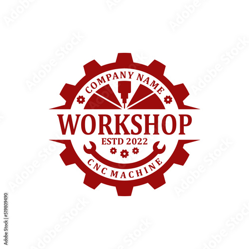 cnc machine workshop logo design
