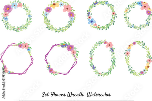 Flower Wreath Watercolor Collection