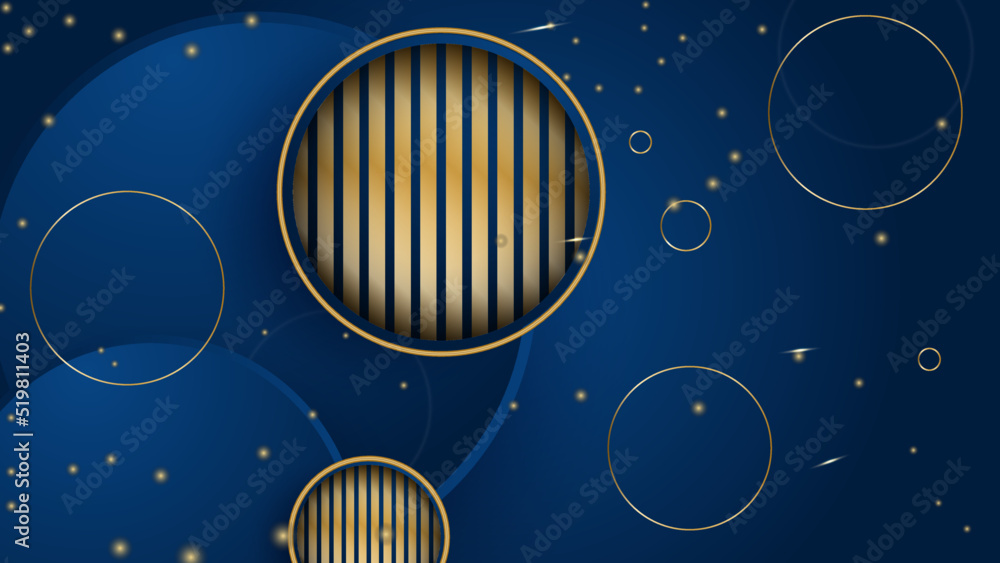 Naklejka premium Blue and gold abstract background