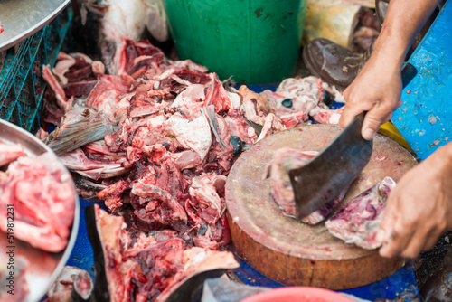 Fresh seafood fish sell in fishery market