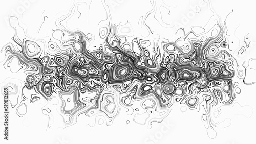 Halftone abstract spiral background. Circular maze. Pattern of chaotic waves, lines. Energy flows. Hypnotic screensaver. Poster for technology, business, presentations, social networks. Illustration.