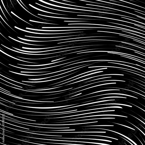 Abstract white wavy lines pattern. Vector illustration. Design element for logo, sign, symbol, blackout tattoo, web pages, prints, posters, monochrome pattern and abstract background